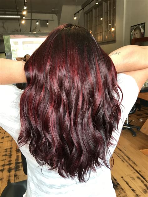 black hair bright red balayage|indian balayage on black hair.